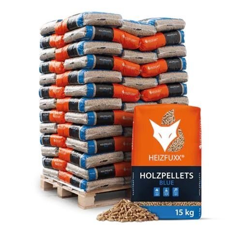 Heizfuxx Holzpellets Blue 15kg x 65 Sack - 975kg Palette